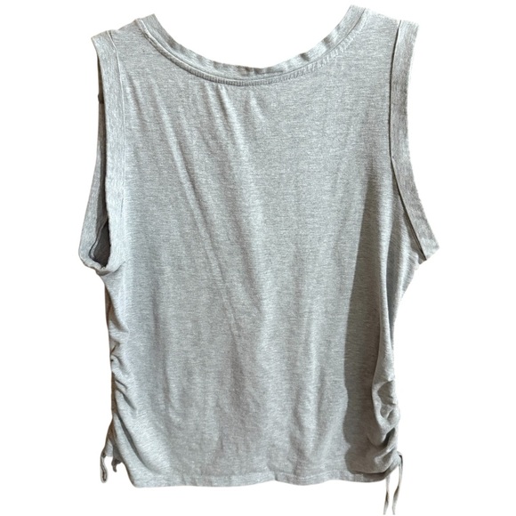 The Sweatshirt Project Gray Sleeveless Women's Top with Ruched Sides with Ties - Picture 2 of 7
